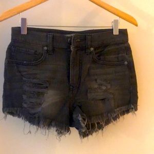 Express Black Jean Shorts